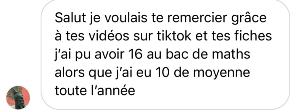 16 au bac de maths après 10 de moyenne toute l’année — fiches Inès Maths transformation