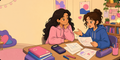 Élève de Terminale expliquant un exercice de maths avec Inès pour préparer l’oral de rattrapage du bac.