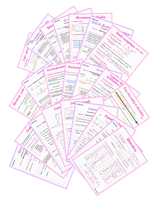 Fiches de révision pour le bac spé maths et physique chimie