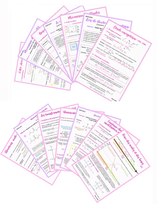 Fiches de révision et fiches méthodes bac spé physique chimie