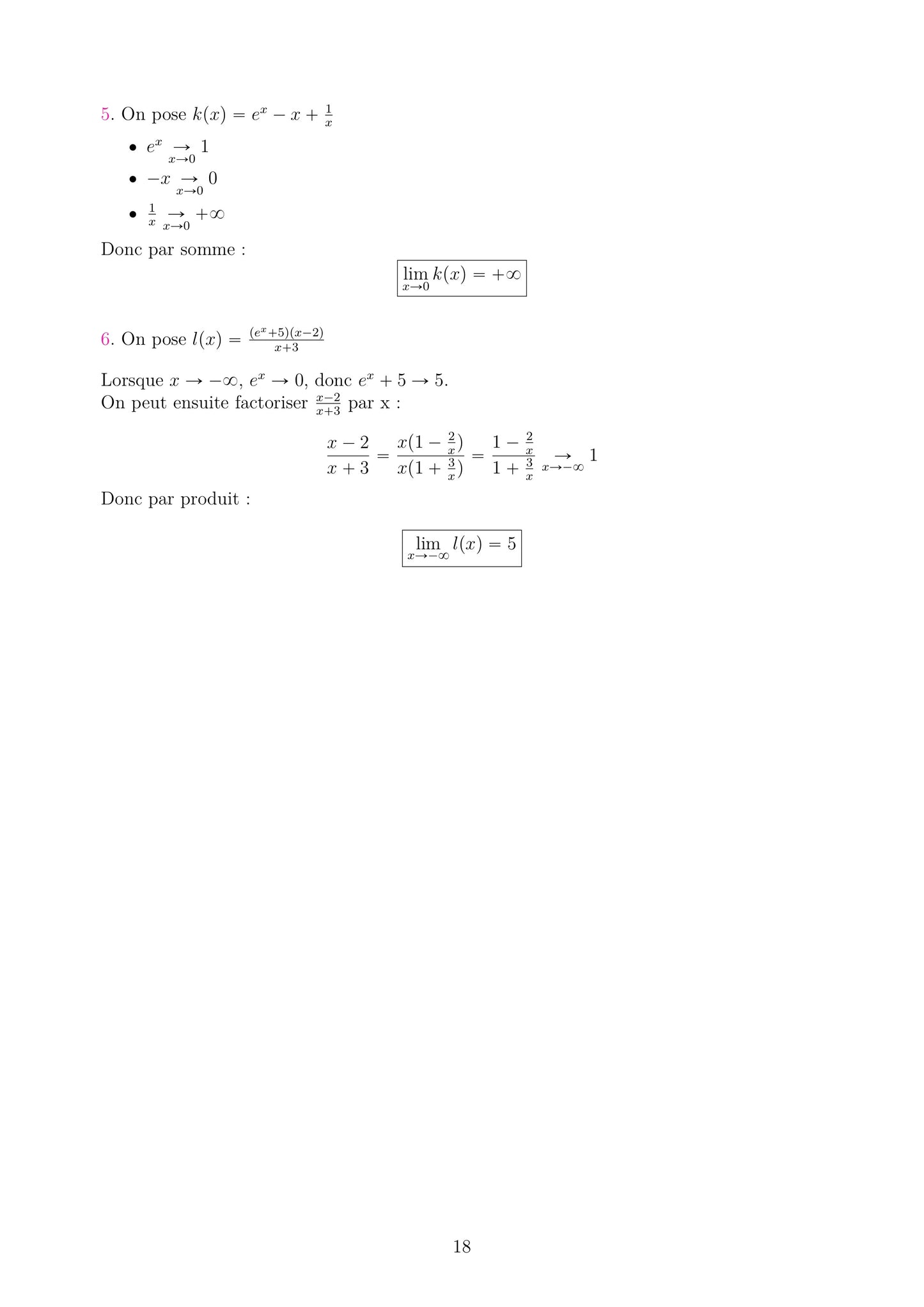 Fiche corrections de limites de fonctions Maths Terminale. Avec comme techniques : changements de variables, développements limités. Idéal pour révision bac.