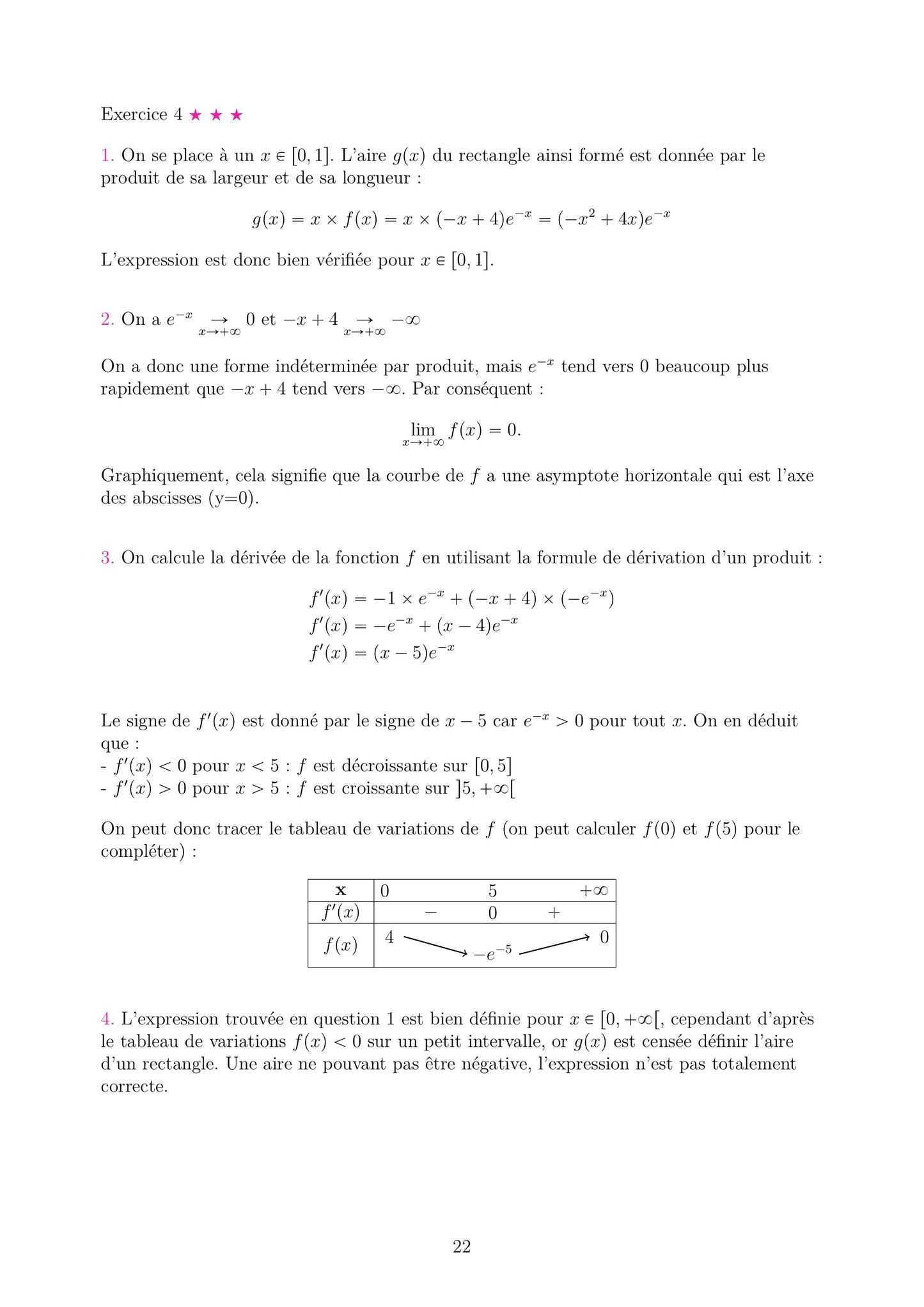 Fiche d'exercice sur les fonctions en Maths Terminale. Support pour révision bac spécialité