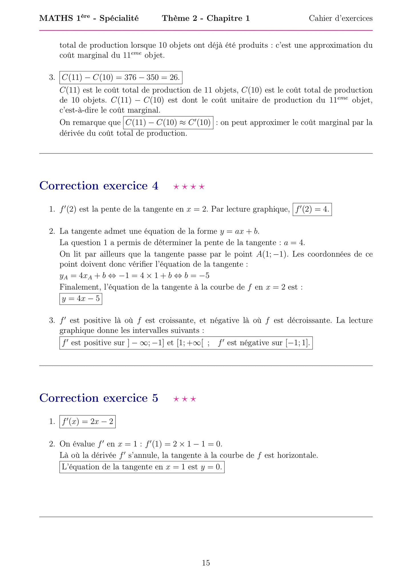 Fiche de corrections : étude de fonctions - Maths Spé Terminale. Corrections détaillées de deux exercices types bac. Étapes justifiées avec transitions claires entre analyse et interprétation. Support auto-correction bac. 