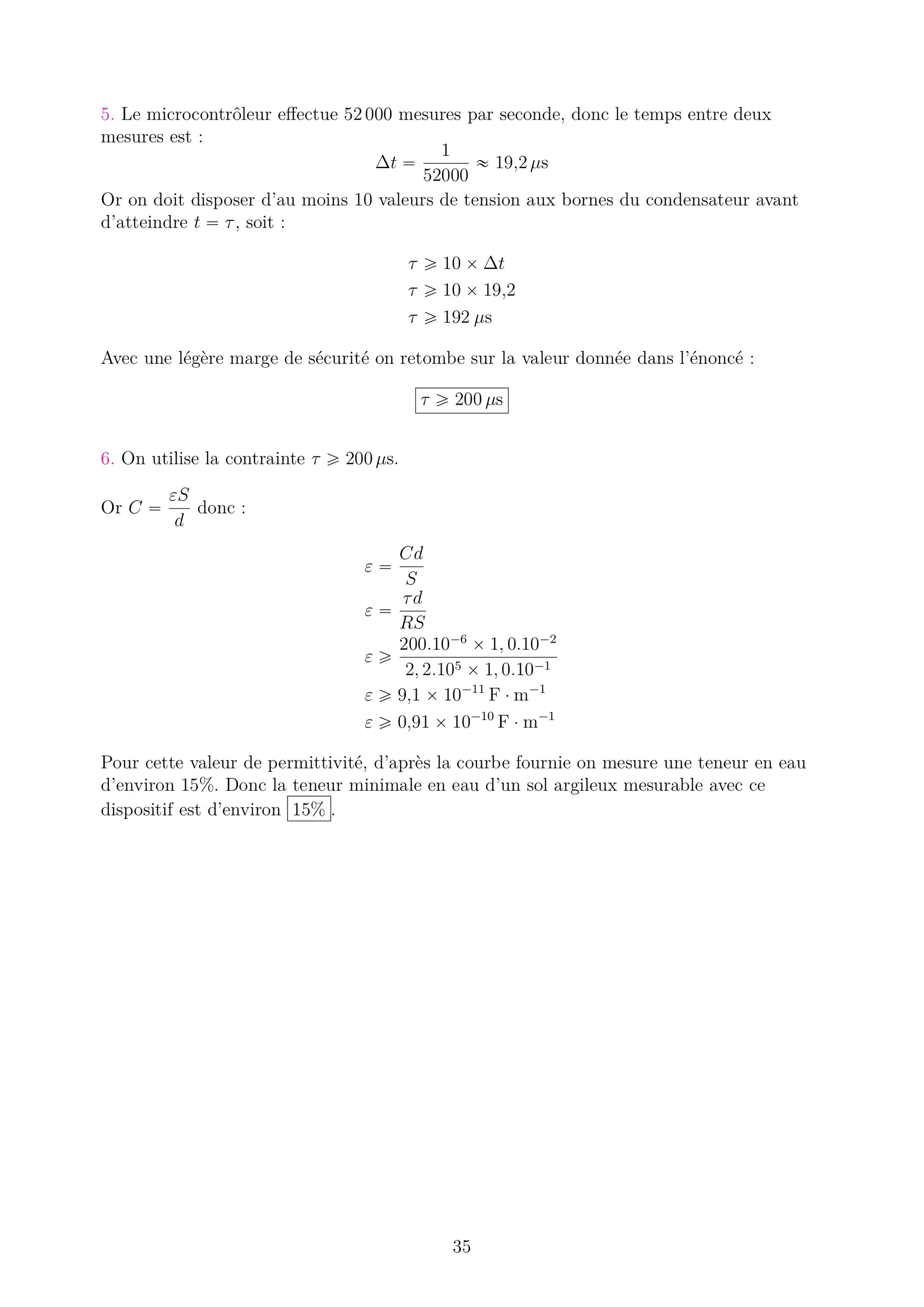 Fiche de correction suite de Physique Chimie Terminale. Données numériques précises et conclusion expérimentale. Support pour le bac spécialité.