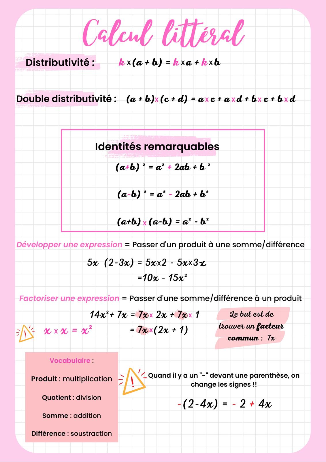 Pack brevet de Maths + 2 corrections de Brevet (45 pages)